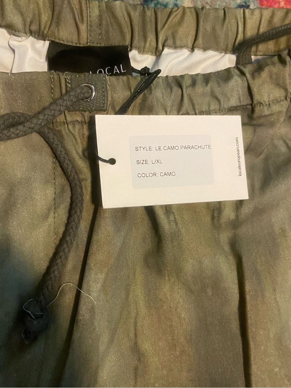 Local European Green Gray Oversized Camo Parachute Cargo Pants Size XL NEW - Picture 10 of 10